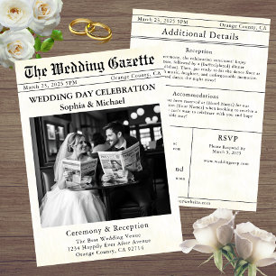 Newspaper Wedding Invitation