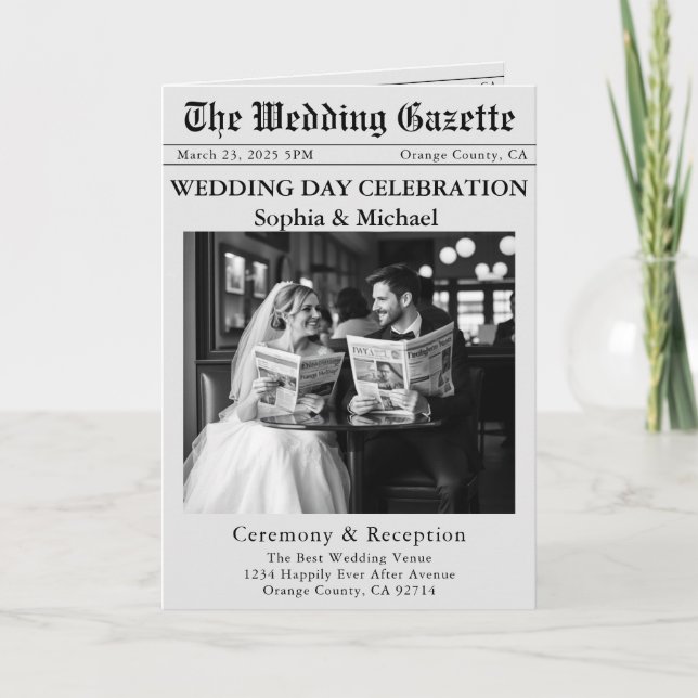 Newspaper Wedding Invitation (Front)