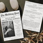 Newspaper Wedding Invitation Details Photo<br><div class="desc">Extra! Extra! Introducing our "The Wedding Post" Wedding Newspaper Invitation, a unique and captivating way to announce your special day to friends and family. Inspired by vintage newspapers, this one-of-a-kind invitation will transport your guests back in time, setting the stage for a wedding celebration filled with nostalgia and charm. Our...</div>