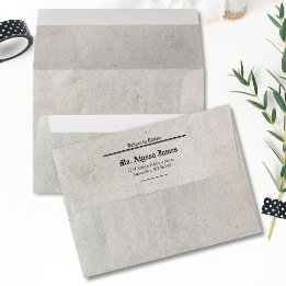 Newspaper Wedding Invite Return Addressed Envelope