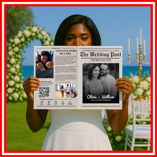 Newspaper Wedding Program Modern Wedding Timeline (Creator Uploaded)