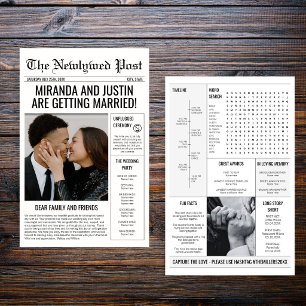 Newspaper Wedding Program Photo Timeline Flyer