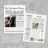 Newspaper Wedding Program Word Search Timeline