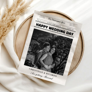 Newspaper Wedding Timeline & Program Infographic
