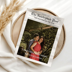 Newspaper Wedding Timeline & Program Infographic