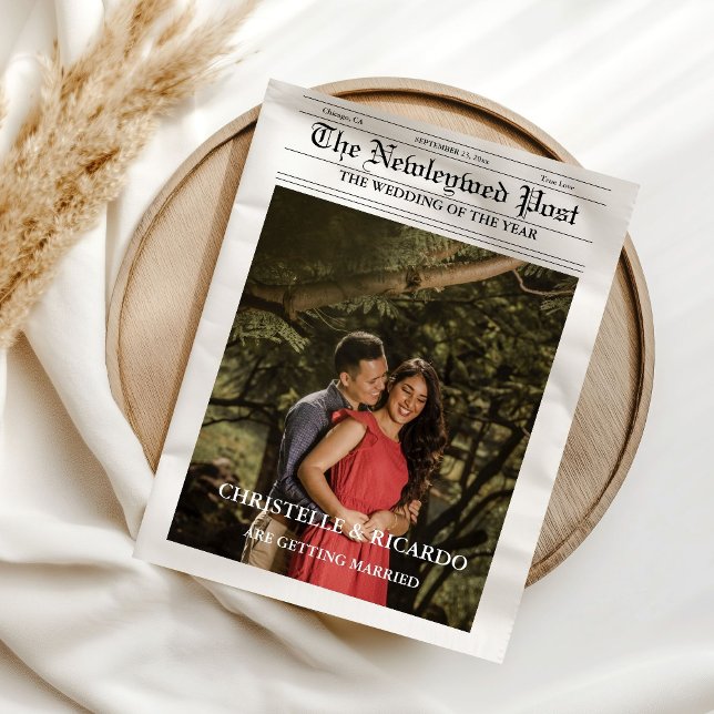 Newspaper Wedding Timeline & Program Infographic (Creator Uploaded)