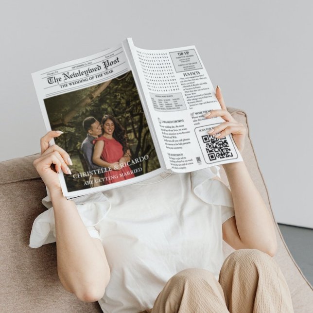 Newspaper Wedding Timeline & Program Infographic (Creator Uploaded)