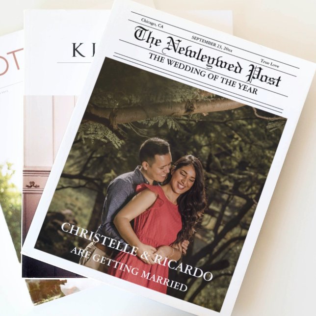 Newspaper Wedding Timeline & Program Infographic (Creator Uploaded)