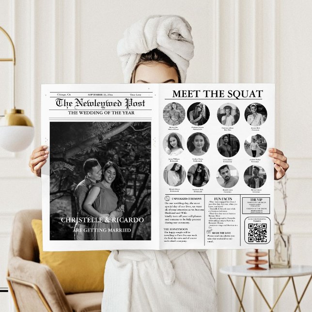 Newspaper Wedding Timeline & Program Infographic (Creator Uploaded)