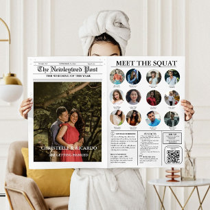 Newspaper Wedding Timeline & Program Infographic
