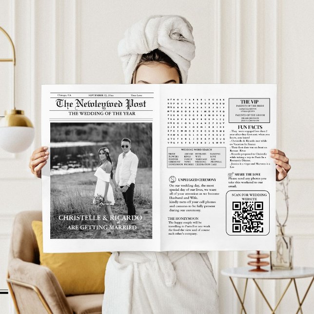 Newspaper Wedding Timeline & Program Infographic (Creator Uploaded)