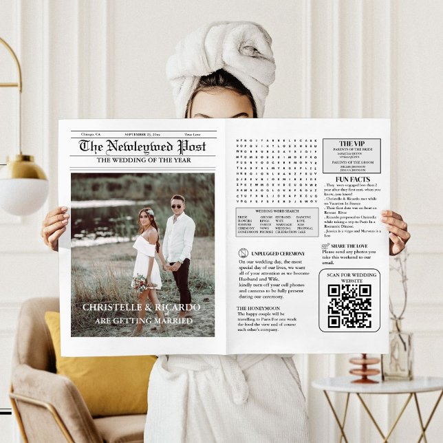 Newspaper Wedding Timeline & Program Infographic (Creator Uploaded)