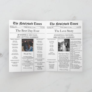 Newspaper Wedding Timeline Program Story
