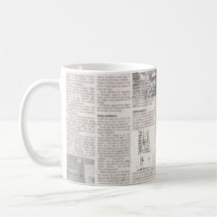 Newspaper with old unreadable text. Vintage grunge Coffee Mug