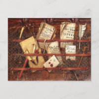 Newspapers, letters and writing implements
