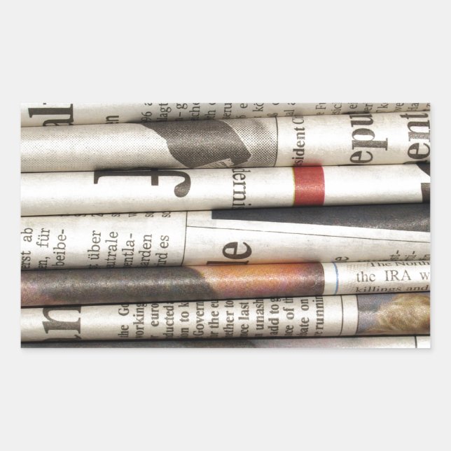 Newspapers Rectangular Sticker (Front)