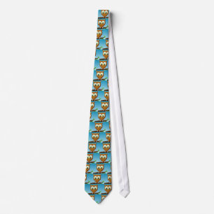 Newsprint Cartoon Owl Tie