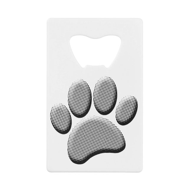 Newsprint Halftone Cartoon Dog Paw Prints (Front)