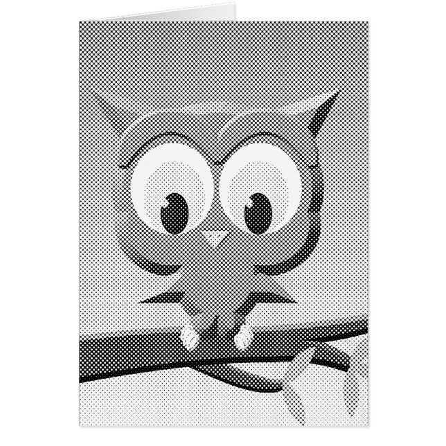 Newsprint Owl In Black And White (Front)