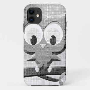 Newsprint Owl In Black And White iPhone 11 Case