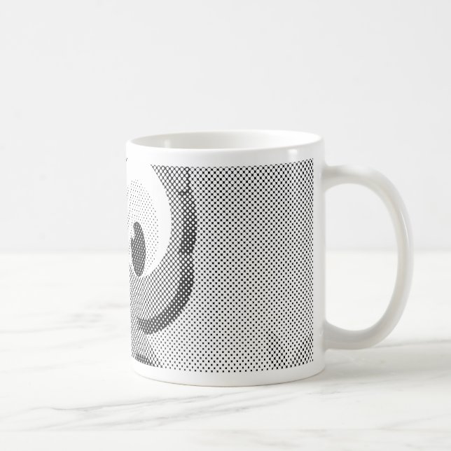 Newsprint Owl In Black And White Coffee Mug (Right)