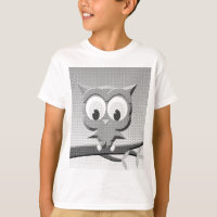 Newsprint Owl In Black And White