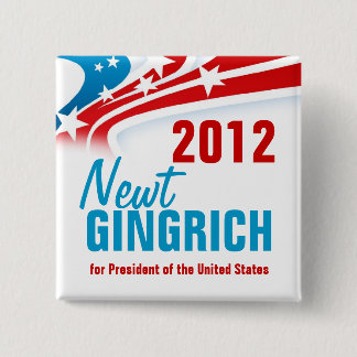 Newt Gingich 15 Cm Square Badge