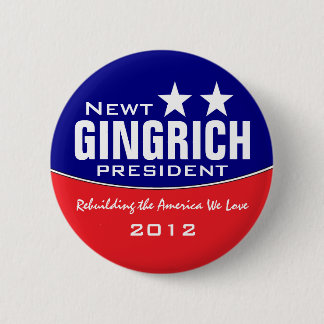 Newt Gingich 6 Cm Round Badge