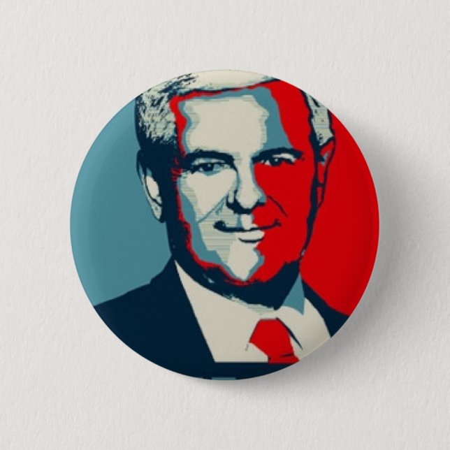 Newt Gingrich 2012 6 Cm Round Badge (Front)