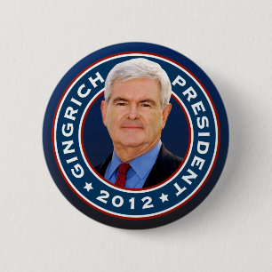 Newt Gingrich Conservative for President 6 Cm Round Badge