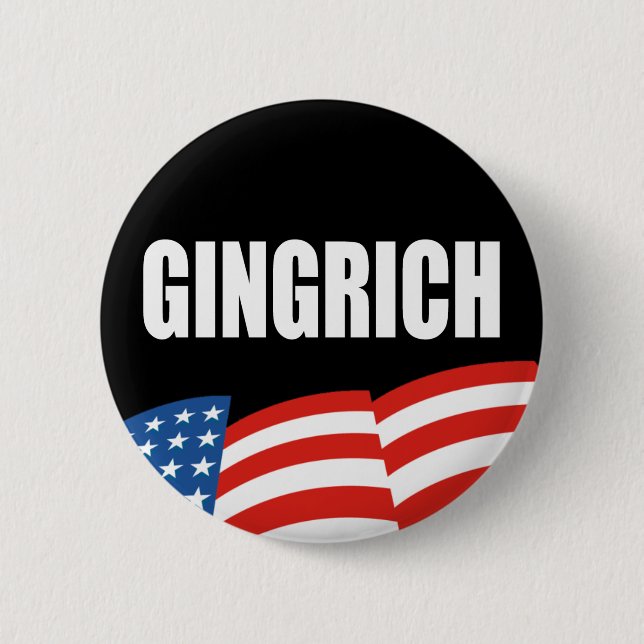 NEWT GINGRICH Election Gear 6 Cm Round Badge (Front)