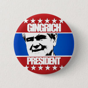 Newt Gingrich - President 6 Cm Round Badge
