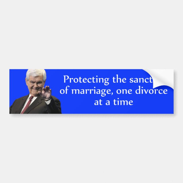 Newt Gingrich: Protecting the Sanctity of Marriage Bumper Sticker (Front)