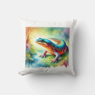 Newt in a Vibrant Watercolor Scene 100924AREF122 - Cushion