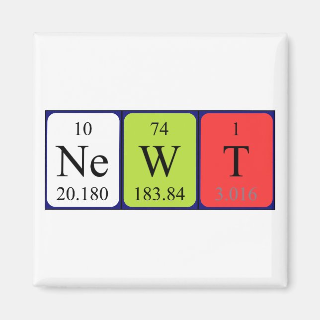 Newt periodic table name magnet (Front)