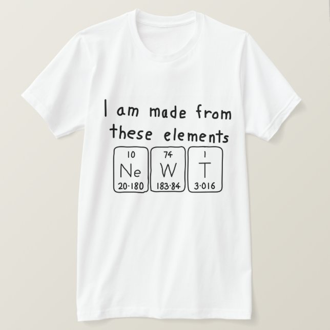 Newt periodic table name shirt (Design Front)
