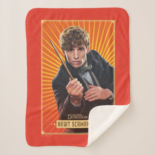 Newt Scamander Character Graphic Sherpa Blanket (Front)