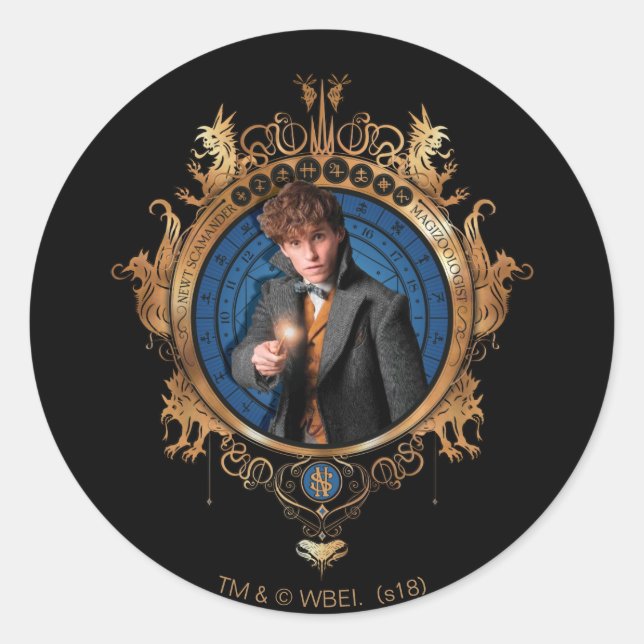 NEWT SCAMANDER™ Portrait Classic Round Sticker (Front)