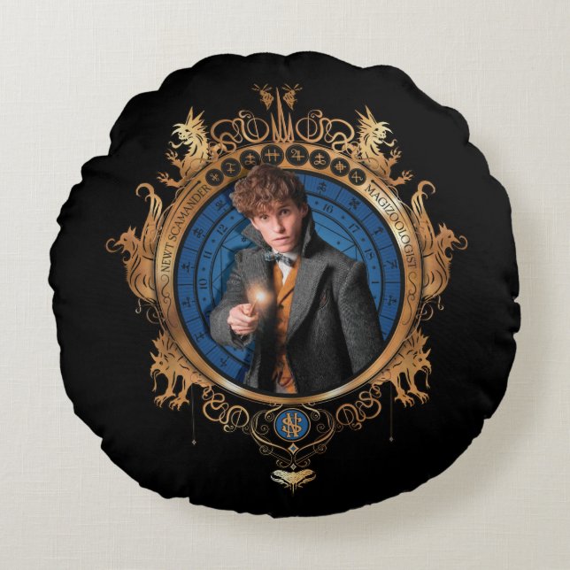 NEWT SCAMANDER™ Portrait Round Cushion (Front)