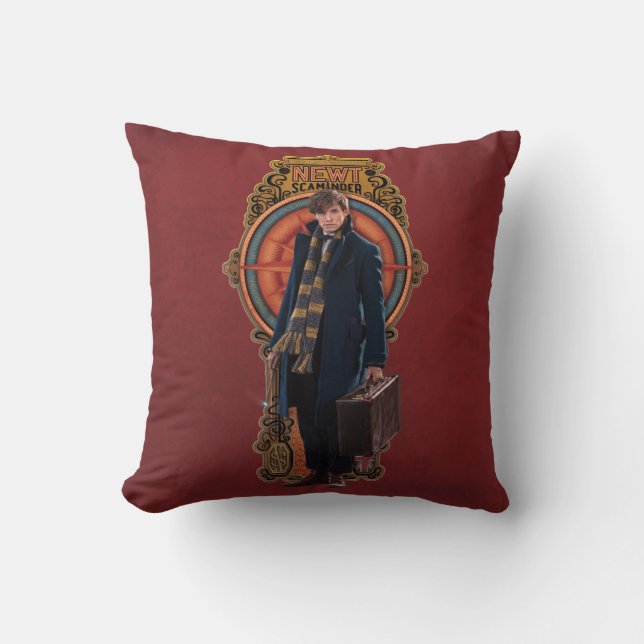 NEWT SCAMANDER™ Standing Art Nouveau Panel Cushion (Front)