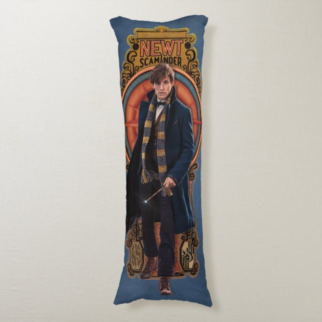 NEWT SCAMANDER™ Walking Art Nouveau Panel Body Cushion (Front Vertical)