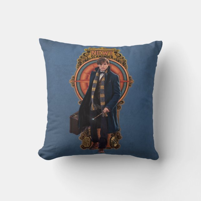 NEWT SCAMANDER™ Walking Art Nouveau Panel Cushion (Front)
