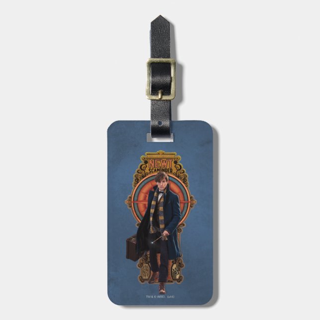 NEWT SCAMANDER™ Walking Art Nouveau Panel Luggage Tag (Front Vertical)