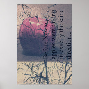 Newton and apple poster