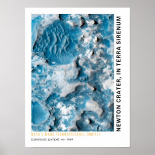 Newton Crater in terra sirenum Mars Poster