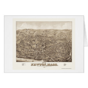 Newton, MA Panoramic Map - 1878