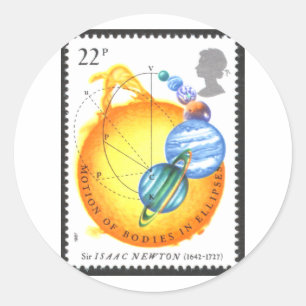 Newton Motion Bodies in Ellipses Classic Round Sticker
