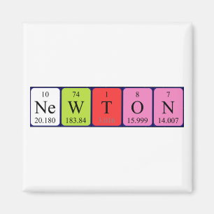 Newton periodic table name magnet