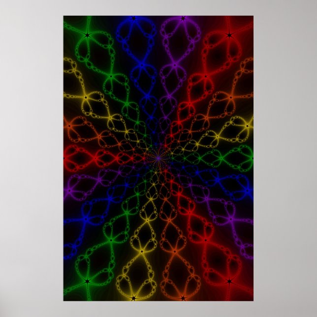 Newton Rainbow | Rainbow Fractal Art Poster (Front)