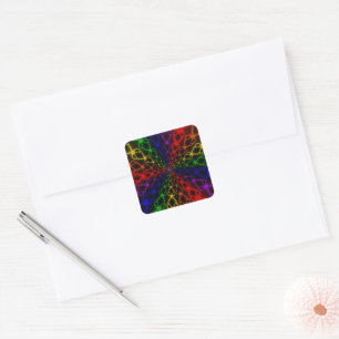 Newton Rainbow Rainbow Fractal Art Square Sticker